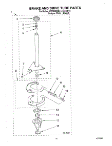 13 - Brake And Drive Tube parts for Whirlpool Washer Dryer Combo LTE5243DT3 from AppliancePartsPros.com