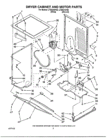 Dryer Cabinet And Motor parts for Whirlpool Washer Dryer Combo LTE6243AW2 from AppliancePartsPros.com