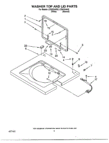 Wsaher Top And Lid parts for Whirlpool Washer Dryer Combo LTE6243AW2 from AppliancePartsPros.com