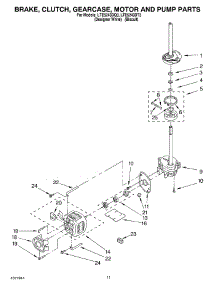 08 - Brake, Clutch, Gearcase, Motor And Pump parts for Whirlpool Washer Dryer Combo LTE5243DQ3 from AppliancePartsPros.com