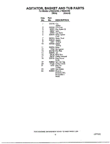 Agitator, Basket And Tub parts for Whirlpool Washer Dryer Combo LTE6243AW2 from AppliancePartsPros.com
