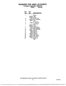 Wsaher Top And Lid parts for Whirlpool Washer Dryer Combo LTE6243AN2 from AppliancePartsPros.com