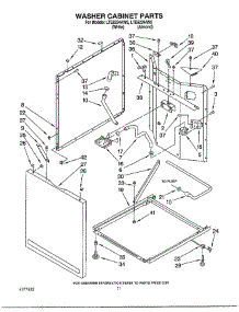 Washer Cabinet parts for Whirlpool Washer Dryer Combo LTE6243AN2 from AppliancePartsPros.com