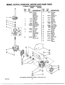 Brake, Clutch And Motor parts for Whirlpool Washer Dryer Combo LTE6243AN2 from AppliancePartsPros.com