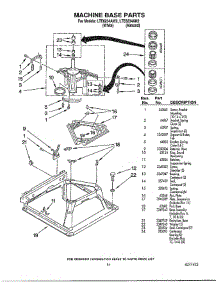 Machine Base parts for Whirlpool Washer Dryer Combo LTE6243AN2 from AppliancePartsPros.com