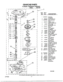 Gearcase parts for Whirlpool Washer Dryer Combo LTE6243AN2 from AppliancePartsPros.com