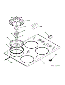 02 - Control Panel & Cooktop parts for Ge Cooktop JGP337BEJ3BB from AppliancePartsPros.com