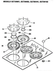 Cooktop parts for Ge Cooktop GCT30101 from AppliancePartsPros.com
