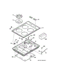 02 - Control Panel & Cooktop parts for Ge Cooktop JGP319EJ1WH from AppliancePartsPros.com
