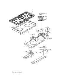 03 - Burner Assembly parts for Ge Cooktop ZGU36L4DYSS from AppliancePartsPros.com