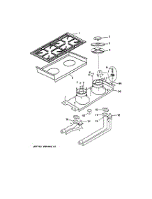 03 - Burner Assembly parts for Ge Cooktop ZGU48L6RD2SS from AppliancePartsPros.com