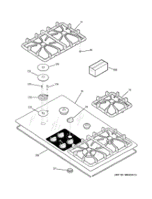 01 - Cooktop parts for Ge Cooktop JGP962BEC2BB from AppliancePartsPros.com