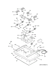 02 - Gas Burner parts for Ge Cooktop JGP962BEC2BB from AppliancePartsPros.com