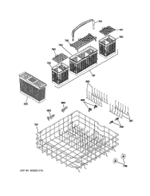 04 - Lower Rack Assembly parts for Ge Dishwasher PDWT500V00WW from AppliancePartsPros.com
