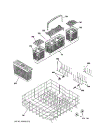 04 - Lower Rack Assembly parts for Ge Dishwasher PDW8612J01WW from AppliancePartsPros.com
