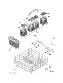04 - Lower Rack Assembly parts for Ge Dishwasher PDW8612N00SS from AppliancePartsPros.com