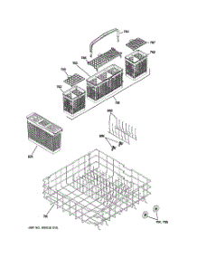 04 - Lower Rack Assembly parts for Ge Dishwasher PDW8281J10SS from AppliancePartsPros.com