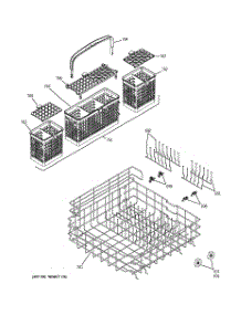 04 - Lower Rack Assembly parts for Ge Dishwasher PDW7700J00CC from AppliancePartsPros.com