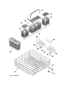 04 - Lower Rack Assembly parts for Ge Dishwasher PDW8800J03WW from AppliancePartsPros.com