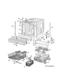 02 - Basket & Wrap Assembly parts for Ge Dishwasher PDW8000G01BB from AppliancePartsPros.com