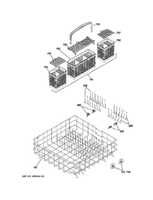 04 - Lower Rack Assembly parts for Ge Dishwasher PDW8400N00WW from AppliancePartsPros.com