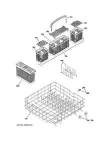 04 - Lower Rack Assembly parts for Ge Dishwasher PDW8510J10WW from AppliancePartsPros.com