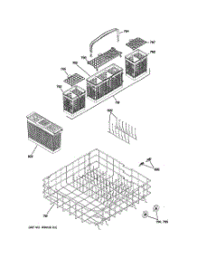 04 - Lower Rack Assembly parts for Ge Dishwasher PDW8281N00SS from AppliancePartsPros.com