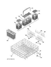 04 - Lower Rack Assembly parts for Ge Dishwasher PDW8800J10WW from AppliancePartsPros.com