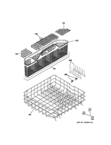 04 - Lower Rack Assembly parts for Ge Dishwasher PDW8200J03WW from AppliancePartsPros.com