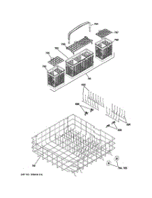 04 - Lower Rack Assembly parts for Ge Dishwasher PDW8480J00SS from AppliancePartsPros.com