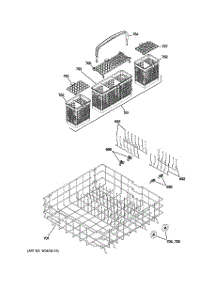 04 - Lower Rack Assembly parts for Ge Dishwasher PDW8480J03SS from AppliancePartsPros.com
