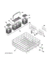 04 - Lower Rack Assembly parts for Ge Dishwasher ZBD6900P30II from AppliancePartsPros.com