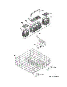 04 - Lower Rack Assembly parts for Ge Dishwasher PDWT400R10WW from AppliancePartsPros.com
