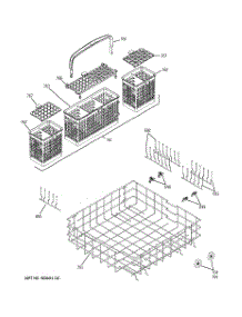 04 - Lower Rack Assembly parts for Ge Dishwasher PDW7912N10WW from AppliancePartsPros.com