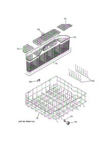 04 - Lower Rack Assembly parts for Ge Dishwasher GLDL500N15WW from AppliancePartsPros.com