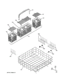 04 - Lower Rack Assembly parts for Ge Dishwasher PDW7900N20BB from AppliancePartsPros.com