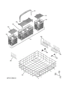 04 - Lower Rack Assembly parts for Ge Dishwasher PDW7900N10CC from AppliancePartsPros.com