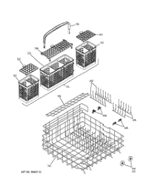 04 - Lower Rack Assembly parts for Ge Dishwasher PDW7880G00SS from AppliancePartsPros.com