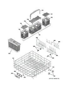 04 - Lower Rack Assembly parts for Ge Dishwasher PDWT500P00II from AppliancePartsPros.com