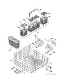 04 - Lower Rack Assembly parts for Ge Dishwasher PDW9700N20II from AppliancePartsPros.com