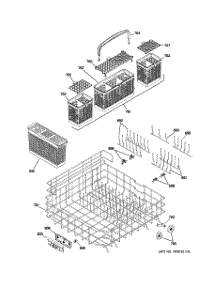 04 - Lower Rack Assembly parts for Ge Dishwasher PDW9700L00II from AppliancePartsPros.com