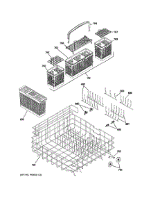 04 - Lower Rack Assembly parts for Ge Dishwasher PDW9700J10II from AppliancePartsPros.com