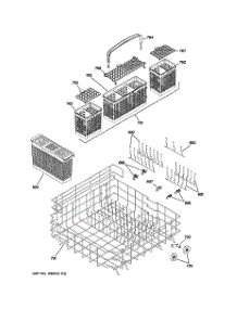 04 - Lower Rack Assembly parts for Ge Dishwasher PDW9700J03II from AppliancePartsPros.com