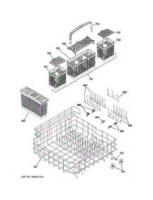 04 - Lower Rack Assembly parts for Ge Dishwasher PDW9700J00II from AppliancePartsPros.com