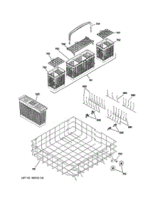 04 - Lower Rack Assembly parts for Ge Dishwasher PDW9880L00SS from AppliancePartsPros.com