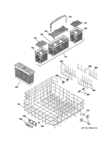04 - Lower Rack Assembly parts for Ge Dishwasher PDW9700N00II from AppliancePartsPros.com