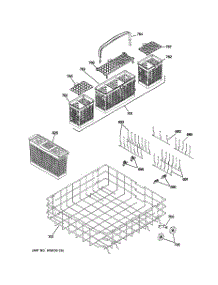 04 - Lower Rack Assembly parts for Ge Dishwasher PDW9800N00WW from AppliancePartsPros.com