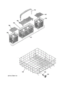 04 - Lower Rack Assembly parts for Ge Dishwasher GLD5800P10CC from AppliancePartsPros.com