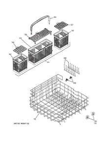 04 - Lower Rack Assembly parts for Ge Dishwasher PDW7300J00WW from AppliancePartsPros.com