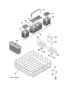 04 - Lower Rack Assembly parts for Ge Dishwasher ZBD0710N20SS from AppliancePartsPros.com
